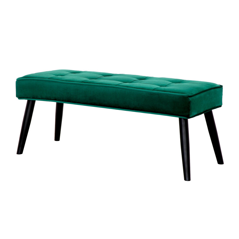 Banc rembourré Kirsten, Velours vert
