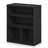 Pasir 3-Tier Display Bookcase Black Oak Open Shelf Living Room Storage Modern-972895903