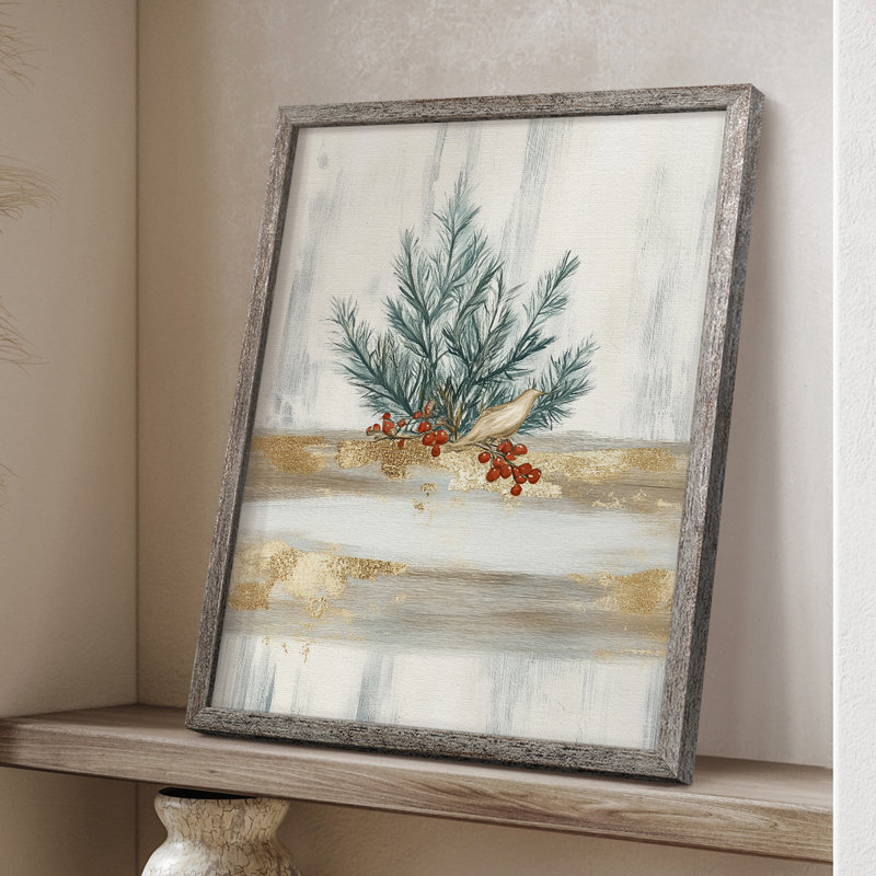 «Christmas Holiday Art CCXCV III», reproduction d'art encadrée - bois massif, H 21 po x l 17 po