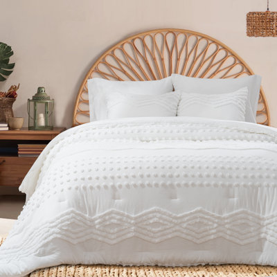 Tufted Shabby Elegance Boho Comforter Set 7 Pieces