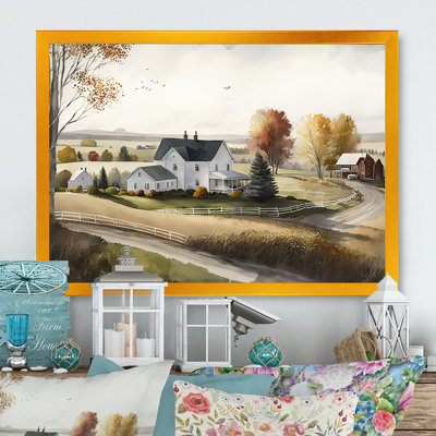 «Path To The Barn I», art mural grand paysage de grange
