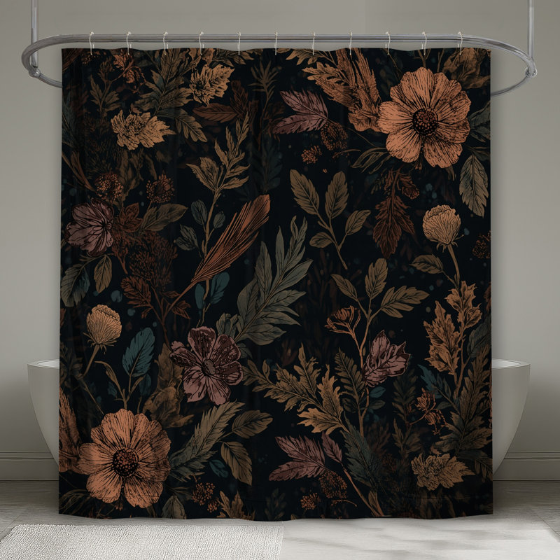 Rideaux de douche Botanical Floral Illustration, 70in W x 72in H