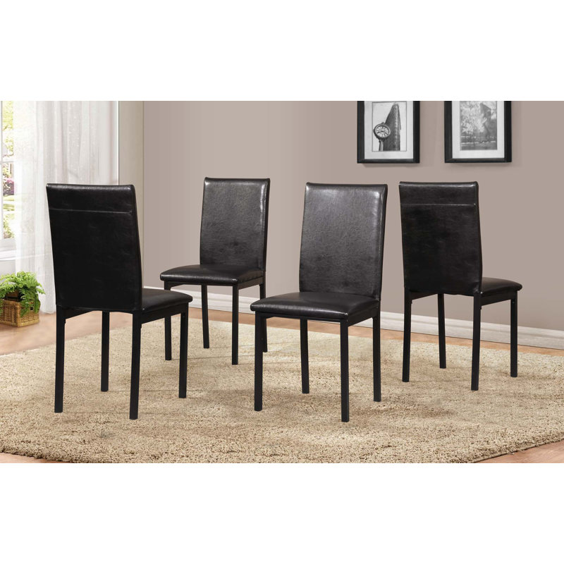 Chaises de salle à manger en similicuir, Noir