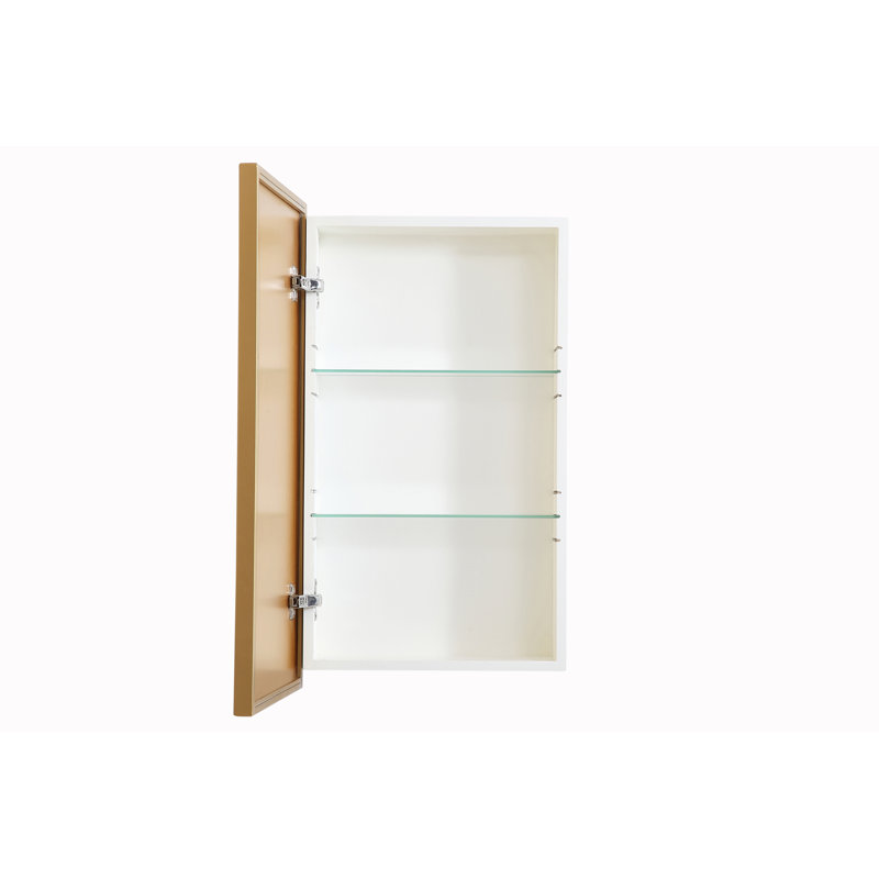 Armoire à pharmacie H 28 po à fixation en surface avec 2 tablettes réglables Clapp, Laiton, H 28 po x l 17 po x P 5 po