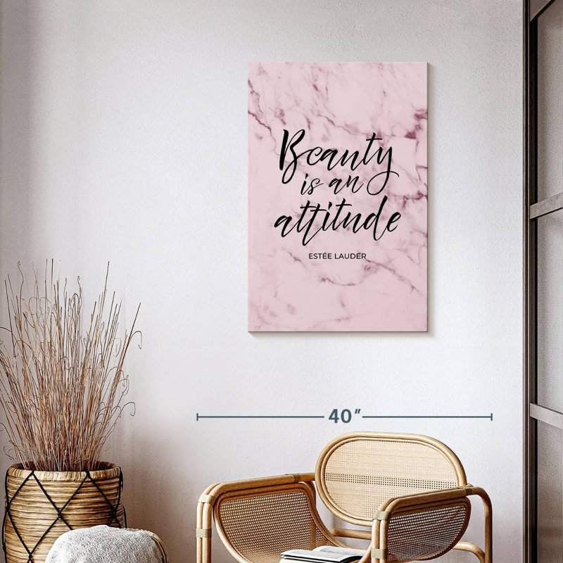La beauté est une citation d'attitude, H 36 po x l 24 po x P 1,25 po