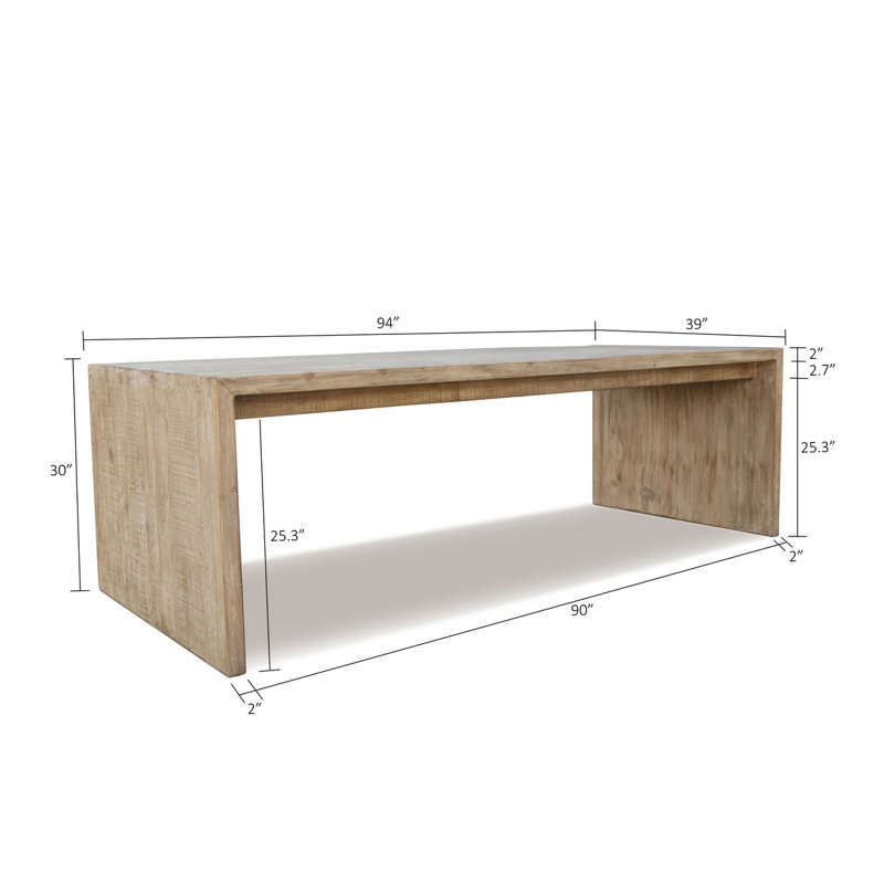 Table basse simple, H 30 po x L 94 po x l 39 po