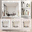 Bureau de coiffeuse avec miroir, coiffeuse avec grand tiroir, modes d'éclairage réglables, coiffeuse idéale pour la chambre à coucher-126728739