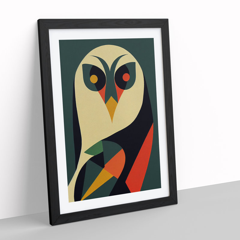 XV1022-695X Art Deco Bird No.3 - Single Picture Frame Print, 64cm H x 46cm W, Black