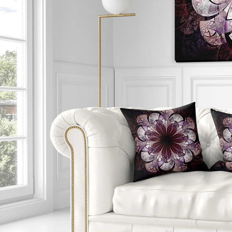 Coussin floral floral digital art, 18 po x 18 po, Coussin décoratif