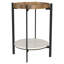 Table de bout ronde naturelle et noire