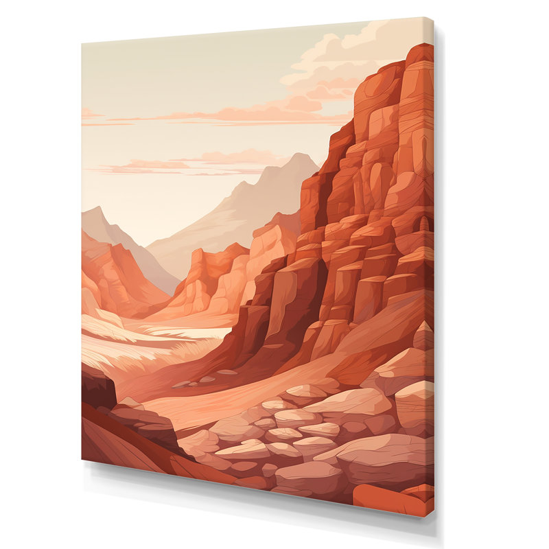 Canyon Canyon Scenery Minimalisme I - Impression sur toile Canyon, Toile tendue, H 44 po x l 34 po x P 1,5 po