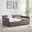 Lit de jour simple avec couchette en gris, lit à structure de bruit en métal pour une chambre à coucher grise, salon moderne stable
