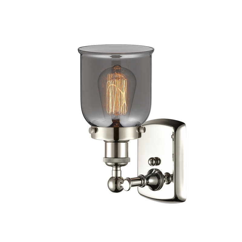 Ballston Urban Bell - 1 Light 5" Sconce, Polished Nickel, No Bulb Included, Plated Smoke