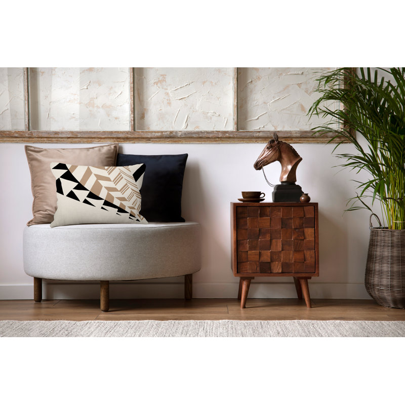 Ikom Polyester/Polyester Blend Lumbar Rectangular Indoor/Outdoor Pillow Cover & Insert, Beige