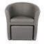 Faux Leather Barrel Chair with Footstool-186347357