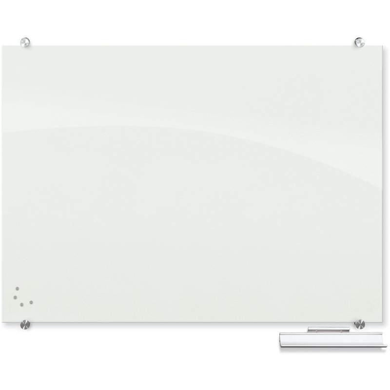 Visionary Magnetic Wall Mounted Glass Dry Erase Board, White, 35.43" H x 47.24" L