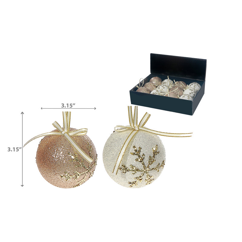 Ornement boule de flocon de neige (assorti) (12 / disp) - ensemble de 12