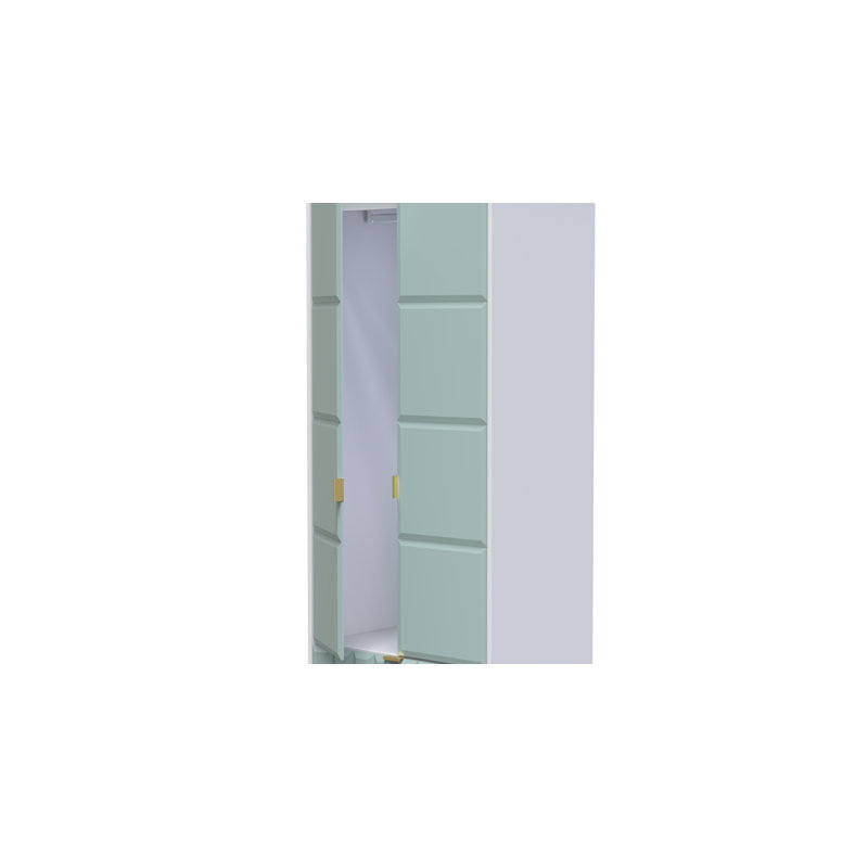 Fully Assembled 3 Door Wardrobe, 182.5cm H x 74cm W x 53cm D, Duck Matt/White