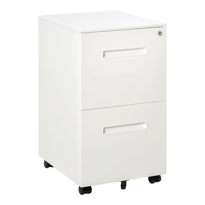 2 Drawer Filing Cabinet, White