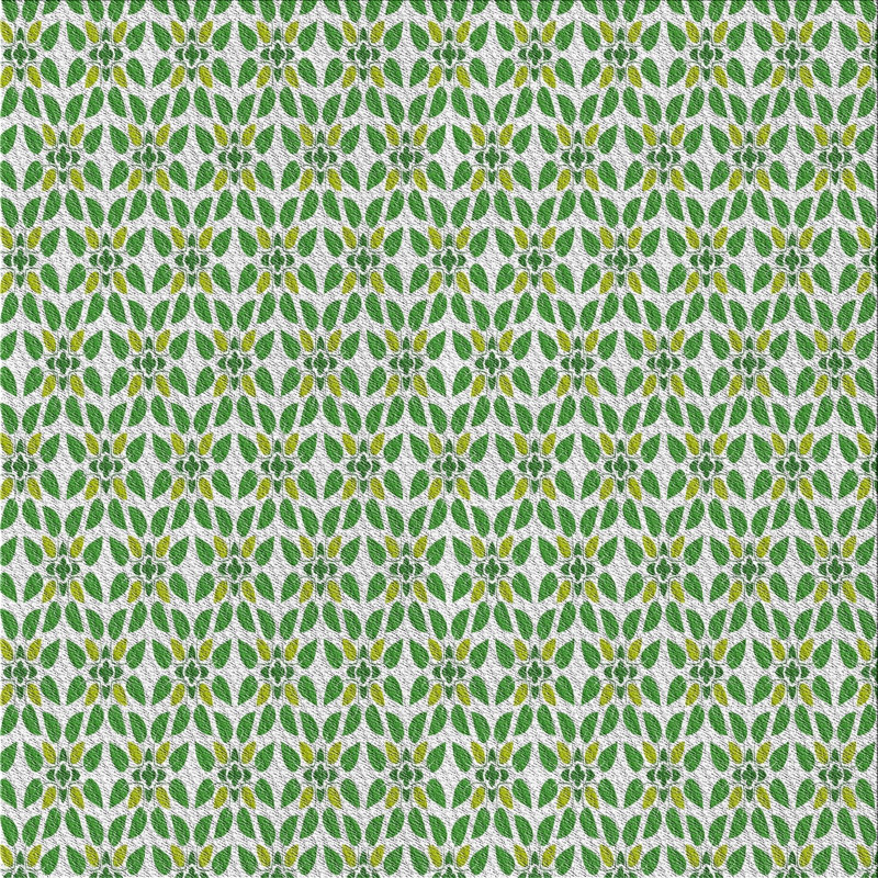 Tapis vert/blanc tissé à la machine, Carré 4 pi