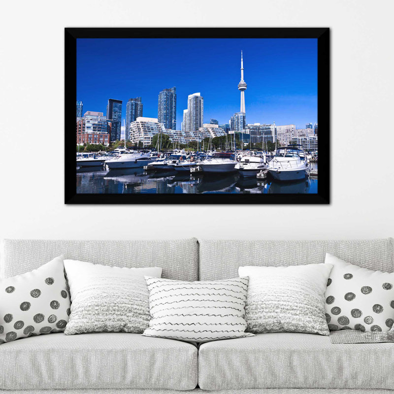 «Lakeshore, Toronto, Canada», reproduction de photo encadrée, H 21,5 po x l 27,5 po x P 0,75 po, Cadre noir
