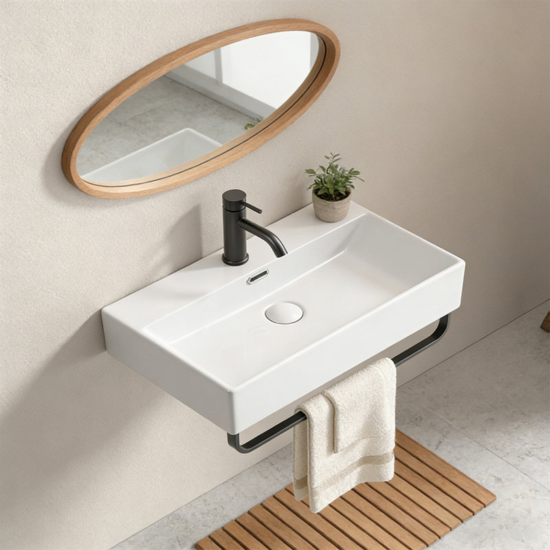 Bathroom Vessel Sink With Tower Rack