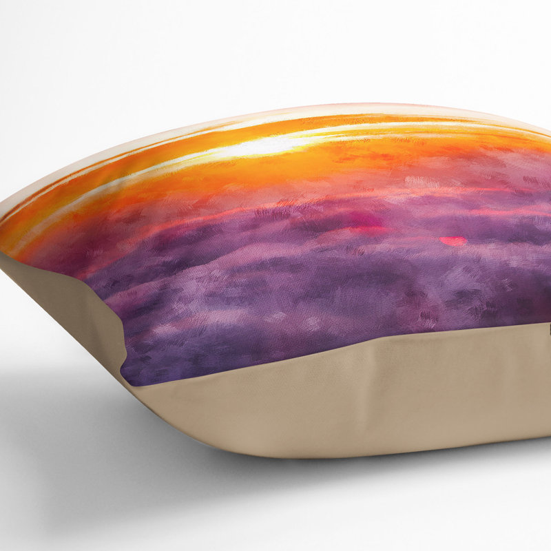 Sunrise over Bali Cushion with Filling, 55cm H x 55cm W x 20cm D, Stone
