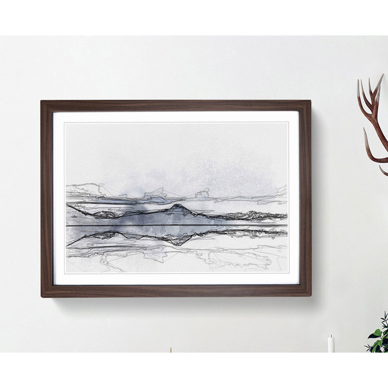 The Twin Lakes in Colorado in Abstract - Picture Frame Graphic Art Print, 40cm H x 60cm W x 2cm D, Walnut