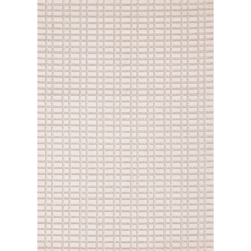 Tapis crème texturé neutre à carreaux bouclés Elijas, Rectangle 5 pi 3 po x 7 pi 7 po
