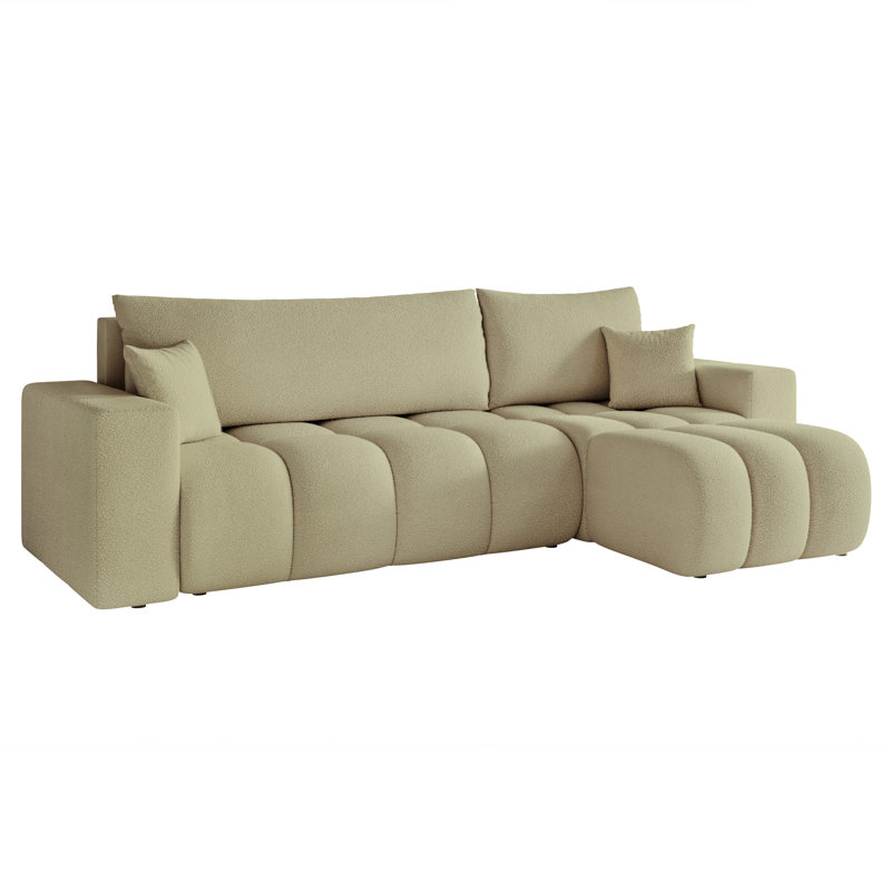 3 Seater Sofa Bed, Right Hand Facing, Green