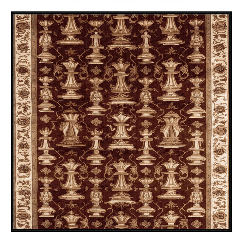 Tapis brun français lavable à la machine, Carré 5 pi