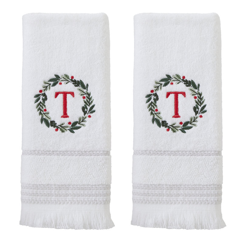WREATH MONOGRAM T EMB HAND-WHT