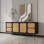 Buffet en rotin, armoire de rangement et console avec tablettes réglables