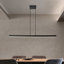Mini-luminaire suspendu linéaire compact à DEL, 41,7 po, mince lumière noire mate avec télécommande pour petite table de salle à manger et comptoir de cuisine