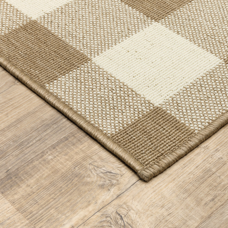 Tapis brun clair / ivoire Lyle, Rectangle 2 pi 5 po x 4 pi 5 po
