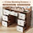 Makeup Vanity With LED Lighted Mirror & Power Outlet, Vanity Desk With 9 Drawers-691173002