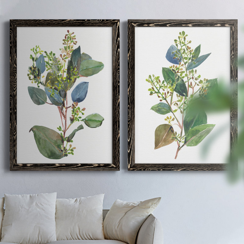 «Seeded Eucalyptus I», ensemble de 2 reproductions d'art sur toile, Noir, H 31,5 po x l 47 po x P 1,5 po