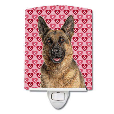 Éclairage pour nuit en céramique keeshond hearts love and valentines