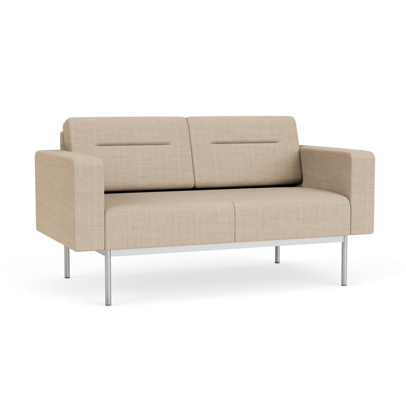 Causeuse de réception Darsey, Sans alimentation, Argent argent, Chambray calcaire