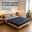 Matelas simple en mousse imperméable haute densité de 6 pouces, tissu respirant matelassé à losanges bleu marine