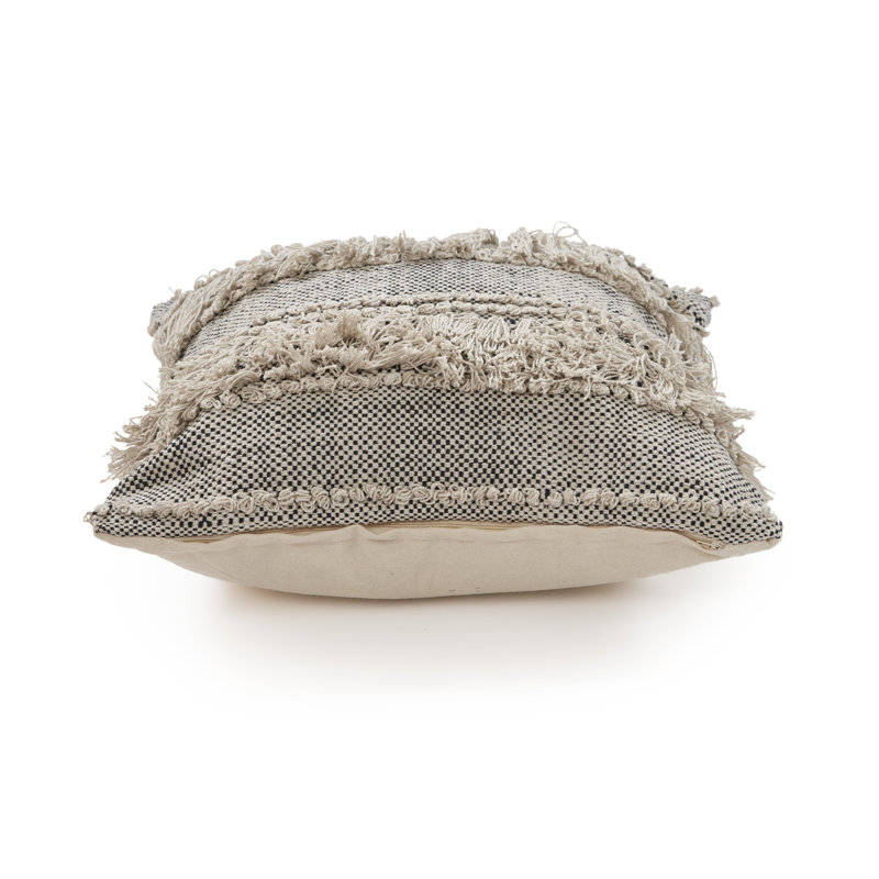 Ellisan Fringed Cotton Throw Pillow