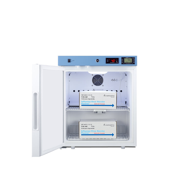 EQtemp 19" Wide Compact Healthcare Refrigerator, Certified to NSF/ANSI 456 Vaccine Storage, Left Hand Swing