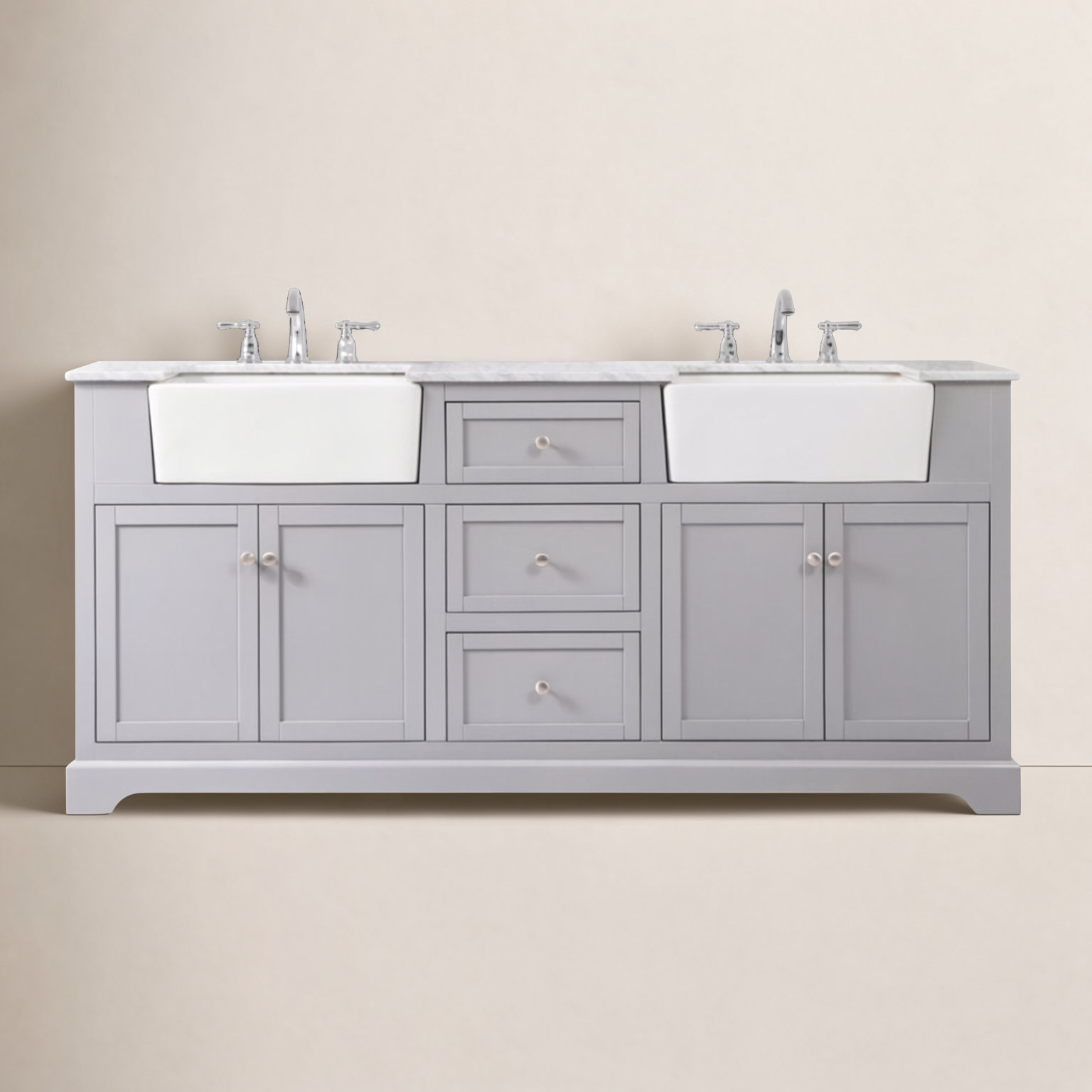 Pardue 72'' Double Bathroom Vanity, Gray
