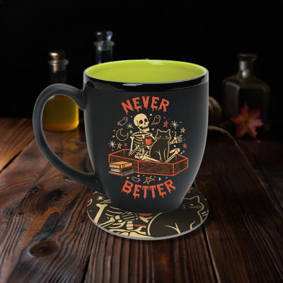 Never Better 16 oz Ceramic Mug & Coaster Set