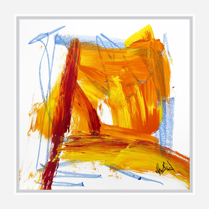 Amber Print, 20" H x 20" W x 1.5" D, White Framed Canvas
