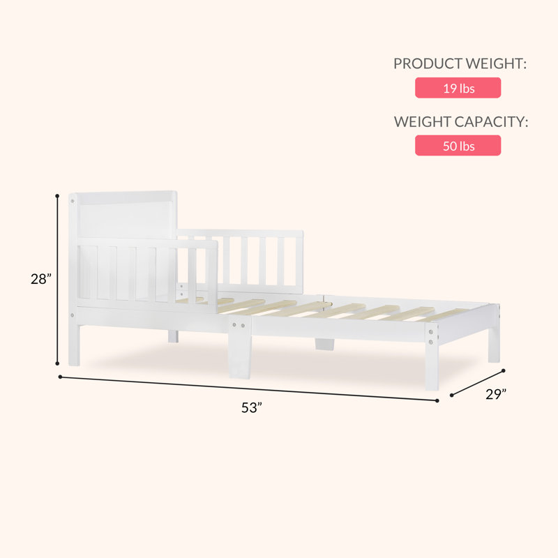 Brookside Toddler Solid Wood Bed by Dream On Me, White