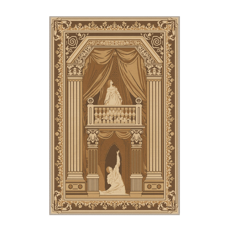 Tapis oriental doux brun moelleux - histoire et civilisation, 4 x 6