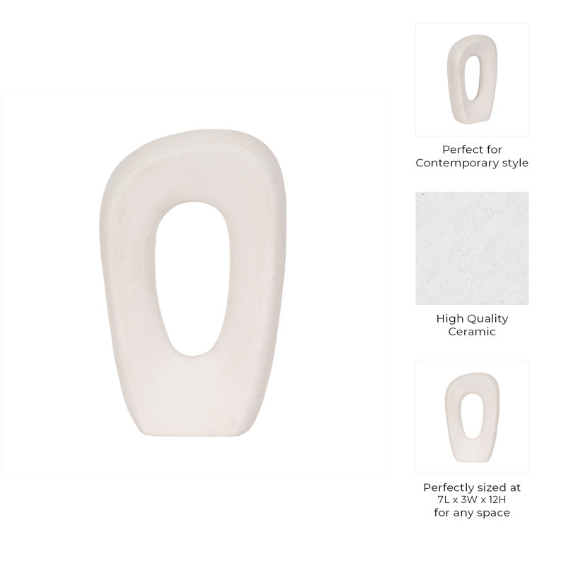 Ceramic Decorative Object for Modern Home, 12" H x 3" W x 3" D
