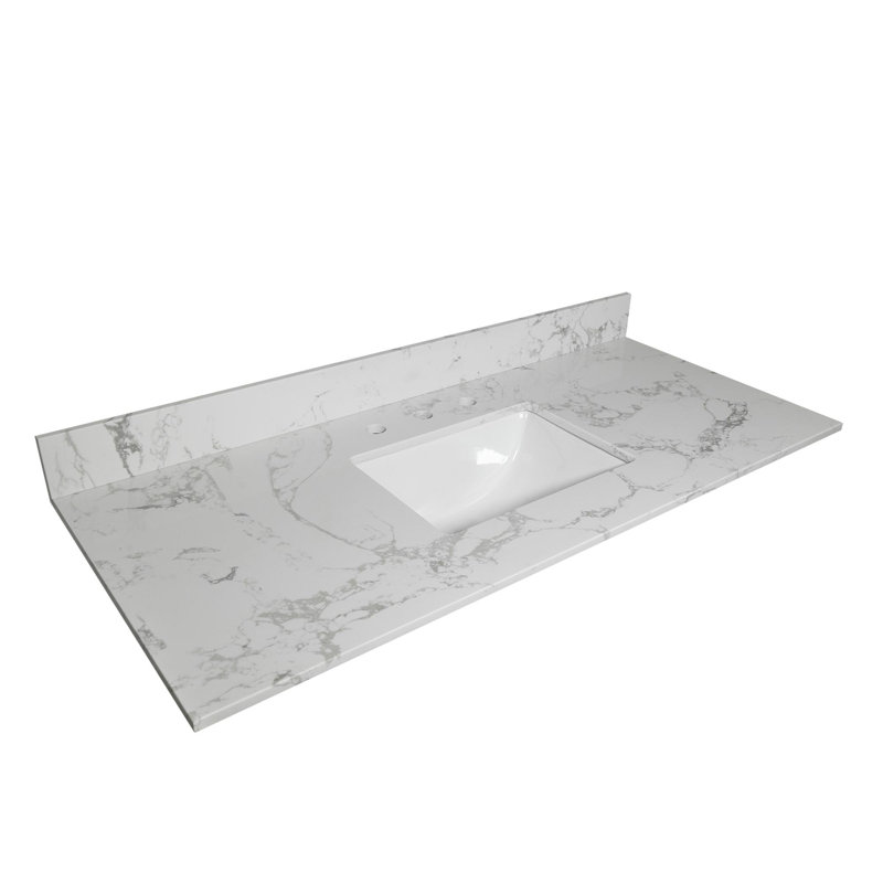 Lavabo encastré rectangulaire en céramique, Centres de 4 po