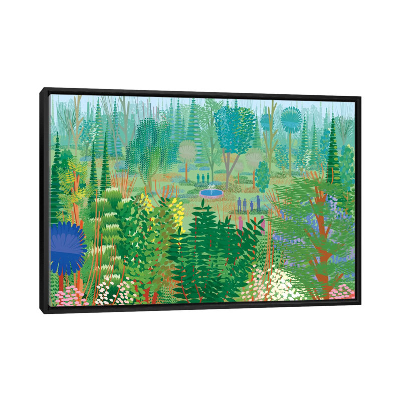 « xochimilco », impression sur toile, H 18 po x l 26 po x P 1,5 po, Toile avec cadre noir, Pas de tapis
